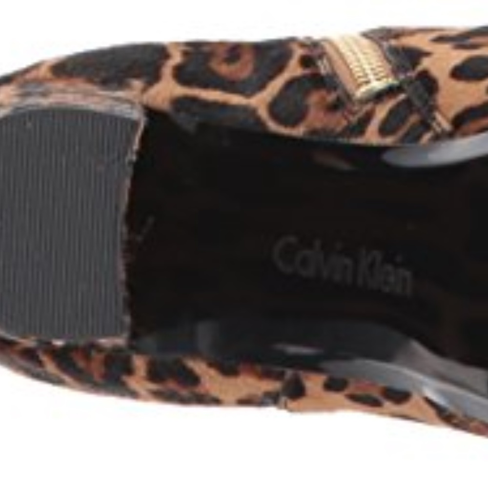 ✨Calvin Klein Leather Leopard Boots / Booties 5.5 - Picture 7 of 7